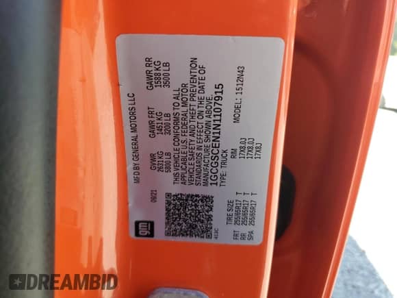 2022 Chevrolet Colorado 2WD LT с VIN 1GCGSCEN1N1107915, выставлен на аукционе Copart как лот 87043735 с пробегом 85 321 миль миль и Списание • Salvage title. История ставок и продаж доступна на DreamBid. Изображение 12.