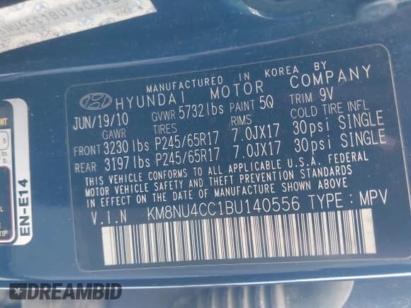 ✅ 2011 Hyundai Veracruz Limited • VIN: KM8NU4CC1BU140556 • Lot: 43730789. Wystawiony na IAAI z przebiegiem 141 676 mil. Bezpłatny archiwum sprzedaży aukcyjnych z USA i szczegółowy raport historii pojazdu na DreamBid. Zdjęcie 9.