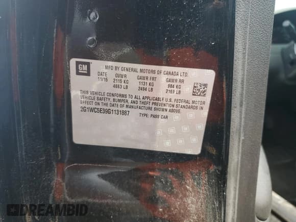 ✅ 2016 Chevrolet Impala LTZ • VIN: 2G1WC5E39G1131887 • Лот: 55664434. Опубликован ранее на Copart с пробегом 84 158 миль. Бесплатный доступ к архиву аукционных продаж из США и подробный отчёт об истории автомобиля на DreamBid. Изображение 12.