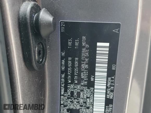 ✅ 2022 Toyota Sienna XSE • VIN: 5TDDSKFC9NS047248 • Lot: 64357275. Listed on Copart with 186,942 mi. Free auction sales archive from the USA and detailed vehicle history report at DreamBid. Image 13.