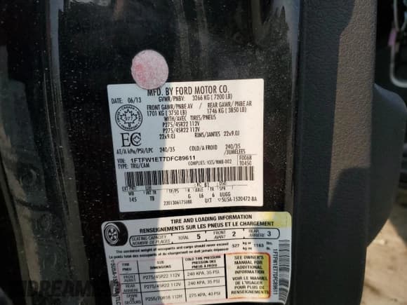 ✅ 2013 Ford F-150 XL • VIN: 1FTFW1ET7DFC89611 • Lot: 70760905. Wystawiony na Copart z przebiegiem 182 766 mil. Bezpłatny archiwum sprzedaży aukcyjnych z USA i szczegółowy raport historii pojazdu na DreamBid. Zdjęcie 14.