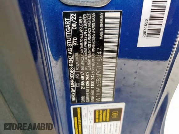 ✅ 2023 Mercedes-Benz C 43 AMG • VIN: W1KWJ6EB6PG118047 • Лот: 70529565. Опубликован ранее на Copart с пробегом 54 329 миль. Бесплатный доступ к архиву аукционных продаж из США и подробный отчёт об истории автомобиля на DreamBid. Изображение 13.