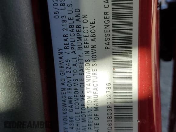 ✅ 2003 Volkswagen Passat GL • VIN: WVWMD63B03P032786 • Лот: 82619915. Опубликован ранее на Copart с пробегом Не указан. Бесплатный доступ к архиву аукционных продаж из США и подробный отчёт об истории автомобиля на DreamBid. Изображение 12.
