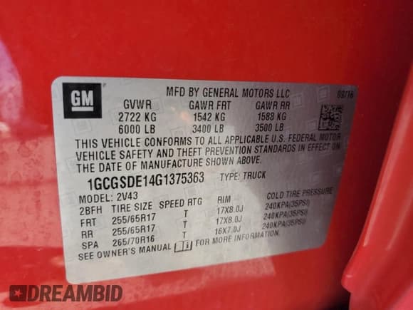 ✅ 2016 Chevrolet Colorado 2WD Z71 • VIN: 1GCGSDE14G1375363 • Лот: 72630524. Опубликован ранее на Copart с пробегом 135 712 миль. Бесплатный доступ к архиву аукционных продаж из США и подробный отчёт об истории автомобиля на DreamBid. Изображение 12.