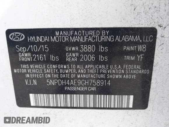 ✅ 2016 Hyundai Elantra SE • VIN: 5NPDH4AE9GH758914 • Lot: 43374402. Wystawiony na IAAI z przebiegiem 122 908 mil. Bezpłatny archiwum sprzedaży aukcyjnych z USA i szczegółowy raport historii pojazdu na DreamBid. Zdjęcie 9.