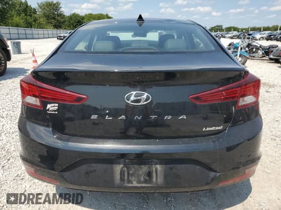 2019 Hyundai Elantra Limited with VIN 5NPD84LF2KH475625, listed as a Copart auction lot 71839745 with 93,235 mi miles and Salvage title. Bid and sale history available at DreamBid. Image 6.