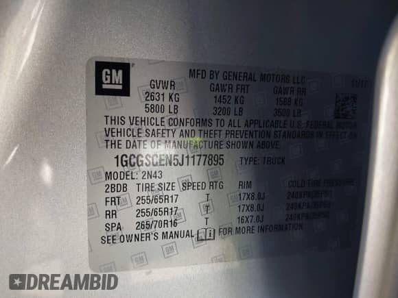 2018 Chevrolet Colorado 2WD LT с VIN 1GCGSCEN5J1177895, выставлен на аукционе IAAI как лот 43483442 с пробегом 54 810 миль миль и . История ставок и продаж доступна на DreamBid. Изображение 9.