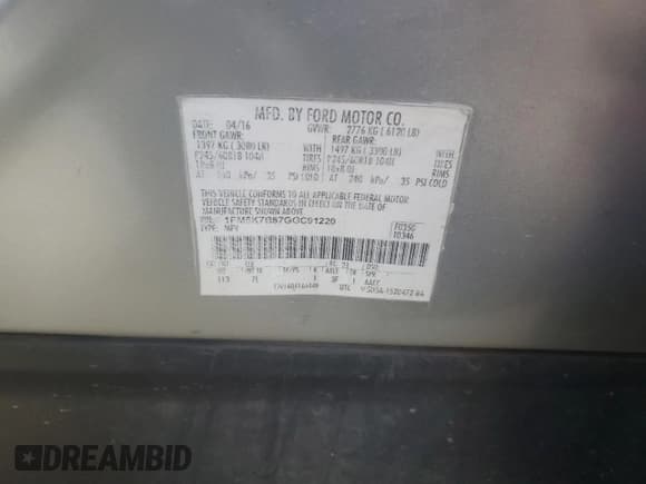 ✅ 2016 Ford Explorer • VIN: 1FM5K7B87GGC91220 • Lot: 91839745. Wystawiony na Copart z przebiegiem 169 923 mil. Bezpłatny archiwum sprzedaży aukcyjnych z USA i szczegółowy raport historii pojazdu na DreamBid. Zdjęcie 13.