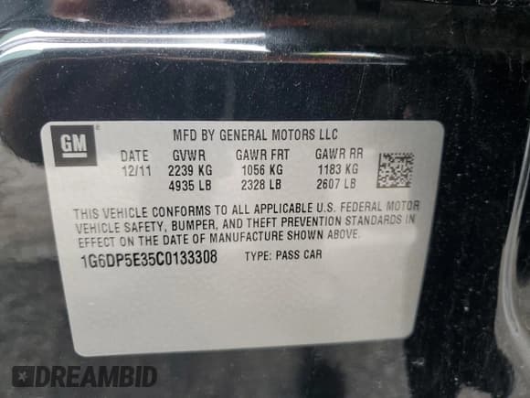 ✅ 2012 Cadillac CTS Premium • VIN: 1G6DP5E35C0133308 • Lot: 47740285. Wystawiony na Copart z przebiegiem 113 713 mil. Bezpłatny archiwum sprzedaży aukcyjnych z USA i szczegółowy raport historii pojazdu na DreamBid. Zdjęcie 15.