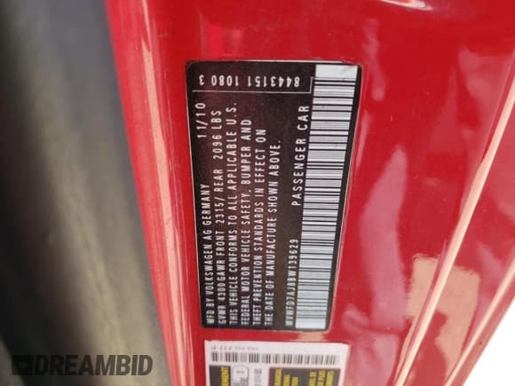 ✅ 2011 Volkswagen Golf GTI PZEV • VIN: WVWFD7AJ8BW139629 • Лот: 84352795. Опубликован ранее на Copart с пробегом 126 489 миль. Бесплатный доступ к архиву аукционных продаж из США и подробный отчёт об истории автомобиля на DreamBid. Изображение 12.