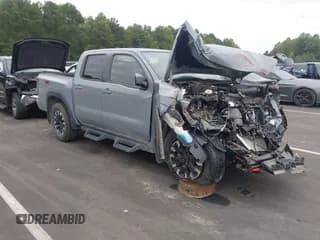 ✅ 2023 Nissan Frontier SV • VIN: 1N6ED1EK9PN644374 • Lot: 43214062. Listed on IAAI with 22,014 mi. Free auction sales archive from the USA and detailed vehicle history report at DreamBid. Image 1.