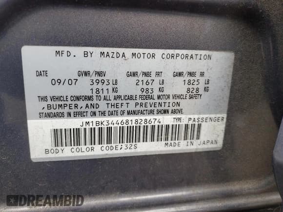 ✅ 2008 Mazda 3 S GT • VIN: JM1BK344681828674 • Lot: 90284215. Wystawiony na Copart z przebiegiem 187 707 mil. Bezpłatny archiwum sprzedaży aukcyjnych z USA i szczegółowy raport historii pojazdu na DreamBid. Zdjęcie 12.