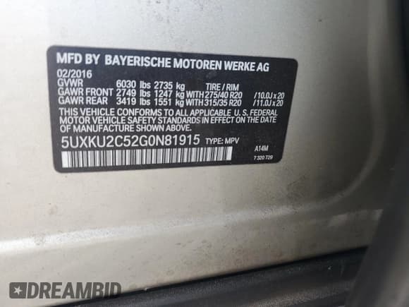 ✅ 2016 BMW X6 xDrive35i • VIN: 5UXKU2C52G0N81915 • Lot: 80514285. Listed on Copart with 118,032 mi. Free auction sales archive from the USA and detailed vehicle history report at DreamBid. Image 13.