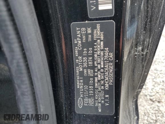 ✅ 2010 Hyundai Accent GS • VIN: KMHCM3AC6AU178464 • Лот: 60303395. Опубликован ранее на Copart с пробегом 152 904 миль. Бесплатный доступ к архиву аукционных продаж из США и подробный отчёт об истории автомобиля на DreamBid. Изображение 12.