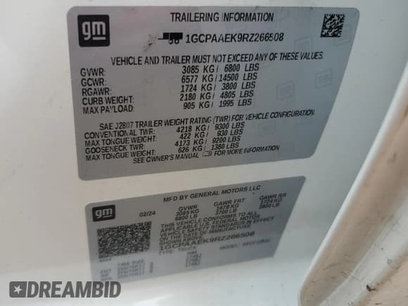 ✅ 2024 Chevrolet Silverado 1500 Work Truck • VIN: 1GCPAAEK9RZ266508 • Лот: 67930605. Опубликован ранее на Copart с пробегом 20 878 миль. Бесплатный доступ к архиву аукционных продаж из США и подробный отчёт об истории автомобиля на DreamBid. Изображение 12.