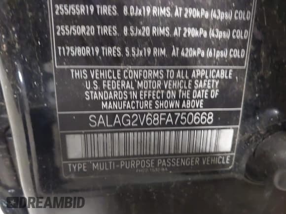✅ 2015 Land Rover LR4 HSE • VIN: SALAG2V68FA750668 • Lot: 41874827. Listed on IAAI with 125,285 mi. Free auction sales archive from the USA and detailed vehicle history report at DreamBid. Image 9.