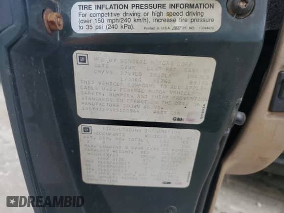 1994 Chevrolet Corvette с VIN 1G1YY22P4R5100564, выставлен на аукционе Copart как лот 72007464 с пробегом Не указан миль и Списание • Salvage title. История ставок и продаж доступна на DreamBid. Изображение 12.