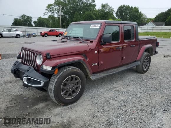 ✅ 2021 Jeep Gladiator Overland • VIN: 1C6HJTFGXML622574 • Lot: 55008635. Listed on Copart with 44,583 mi. Free auction sales archive from the USA and detailed vehicle history report at DreamBid. Image 1.