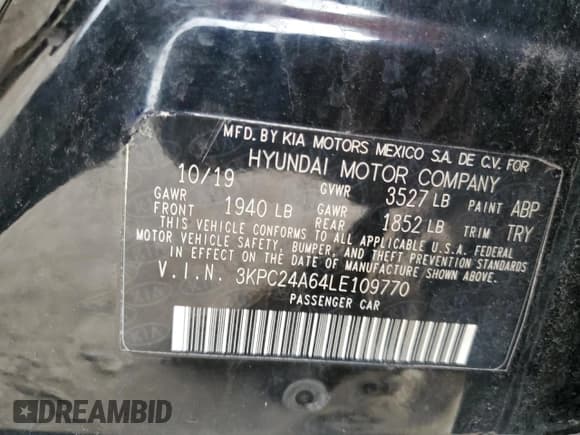 ✅ 2020 Hyundai Accent SE • VIN: 3KPC24A64LE109770 • Лот: 81102374. Опубликован ранее на Copart с пробегом 92 251 миль. Бесплатный доступ к архиву аукционных продаж из США и подробный отчёт об истории автомобиля на DreamBid. Изображение 15.