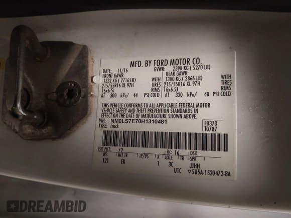 ✅ 2017 Ford Transit Connect XL • VIN: NM0LS7E70H1310481 • Lot: 43538274. Listed on IAAI with 147,117 mi. Free auction sales archive from the USA and detailed vehicle history report at DreamBid. Image 9.