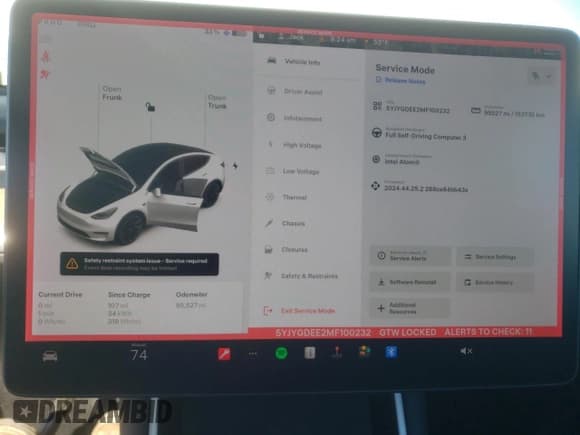 ✅ 2021 Tesla Model Y Long Range • VIN: 5YJYGDEE2MF100232 • Lot: 50183425. Listed on Copart with 95,527 mi. Free auction sales archive from the USA and detailed vehicle history report at DreamBid. Image 9.