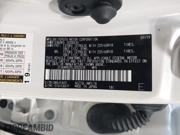 ✅ 2020 Lexus NX 300 • VIN: JTJGARDZ5L5002078 • Lot: 42604149. Listed on IAAI with 48,295 mi. Free auction sales archive from the USA and detailed vehicle history report at DreamBid. Image 9.