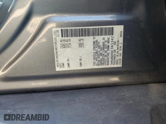 ✅ 2019 Nissan Maxima SV • VIN: 1N4AA6AV1KC365342 • Lot: 93936725. Wystawiony na Copart z przebiegiem 73 347 mil. Bezpłatny archiwum sprzedaży aukcyjnych z USA i szczegółowy raport historii pojazdu na DreamBid. Zdjęcie 12.