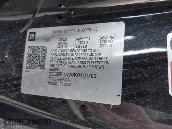 ✅ 2019 Chevrolet Camaro 1SS • VIN: 1G1FE1R70K0119793 • Lot: 40948144. Wystawiony na IAAI z przebiegiem 109 201 mil. Bezpłatny archiwum sprzedaży aukcyjnych z USA i szczegółowy raport historii pojazdu na DreamBid. Zdjęcie 9.