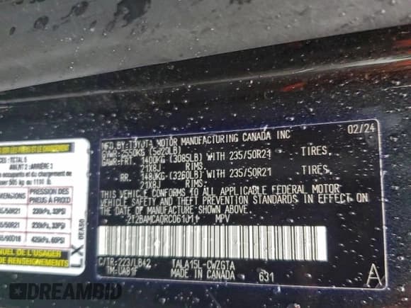 ✅ 2024 Lexus RX 350 Premium Plus • VIN: 2T2BAMCA0RC061011 • Lot: 94436755. Wystawiony na Copart z przebiegiem 10 487 mil. Bezpłatny archiwum sprzedaży aukcyjnych z USA i szczegółowy raport historii pojazdu na DreamBid. Zdjęcie 14.