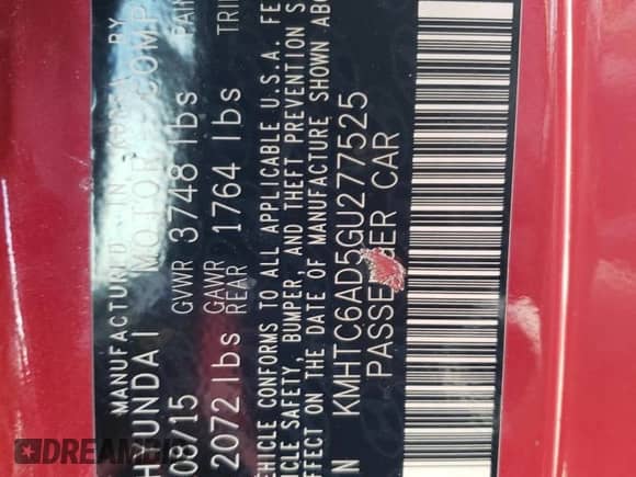 2016 Hyundai Veloster с VIN KMHTC6AD5GU277525, выставлен на аукционе Copart как лот 66564993 с пробегом 141 248 миль миль и . История ставок и продаж доступна на DreamBid. Изображение 13.