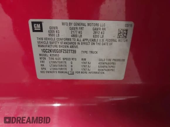 ✅ 2015 Chevrolet Silverado 2500HD LT • VIN: 1GC2KVEG0FZ527739 • Lot: 42731082. Wystawiony na IAAI z przebiegiem 301 898 mil. Bezpłatny archiwum sprzedaży aukcyjnych z USA i szczegółowy raport historii pojazdu na DreamBid. Zdjęcie 9.