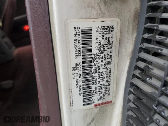 ✅ 1989 Toyota Supra • VIN: JT2MA71J4K0108986 • Lot: 50100265. Listed on Copart with 189,982 mi. Free auction sales archive from the USA and detailed vehicle history report at DreamBid. Image 12.