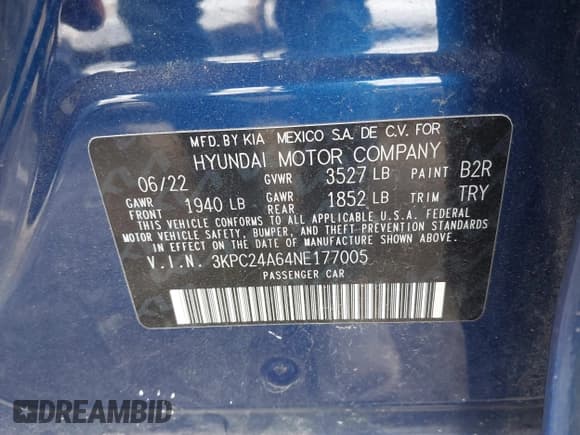 ✅ 2022 Hyundai Accent SE • VIN: 3KPC24A64NE177005 • Лот: 41646385. Опубликован ранее на IAAI с пробегом Не указан. Бесплатный доступ к архиву аукционных продаж из США и подробный отчёт об истории автомобиля на DreamBid. Изображение 9.