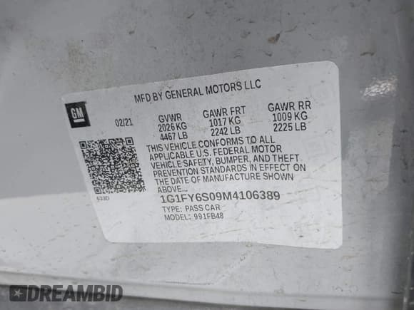 ✅ 2021 Chevrolet Bolt EV LT • VIN: 1G1FY6S09M4106389 • Lot: 41841626. Wystawiony na IAAI z przebiegiem 63 361 mil. Bezpłatny archiwum sprzedaży aukcyjnych z USA i szczegółowy raport historii pojazdu na DreamBid. Zdjęcie 9.