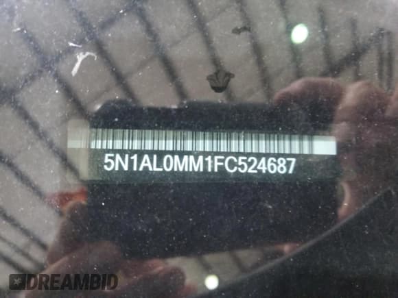 ✅ 2015 Infiniti QX60 • VIN: 5N1AL0MM1FC524687 • Lot: 57157725. Listed on Copart with 137,254 mi. Free auction sales archive from the USA and detailed vehicle history report at DreamBid. Image 13.