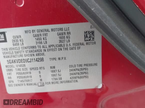 ✅ 2012 Buick Enclave Premium • VIN: 5GAKVDED9CJ114298 • Лот: 43123560. Опубликован ранее на IAAI с пробегом 280 000 миль. Бесплатный доступ к архиву аукционных продаж из США и подробный отчёт об истории автомобиля на DreamBid. Изображение 9.