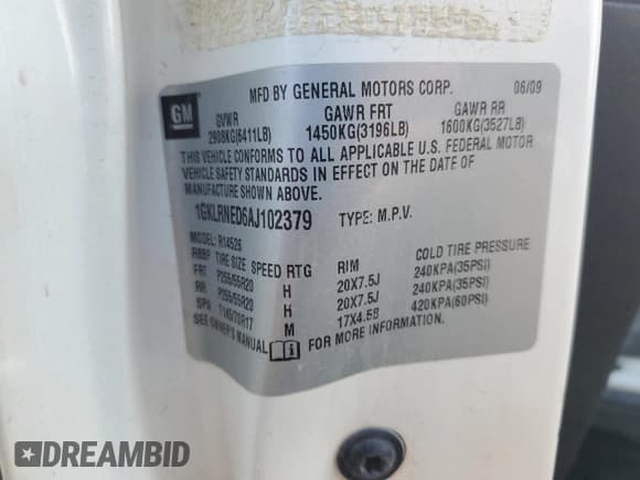 ✅ 2010 GMC Acadia SLT2 • VIN: 1GKLRNED6AJ102379 • Lot: 89676115. Wystawiony na Copart z przebiegiem 223 786 mil. Bezpłatny archiwum sprzedaży aukcyjnych z USA i szczegółowy raport historii pojazdu na DreamBid. Zdjęcie 13.