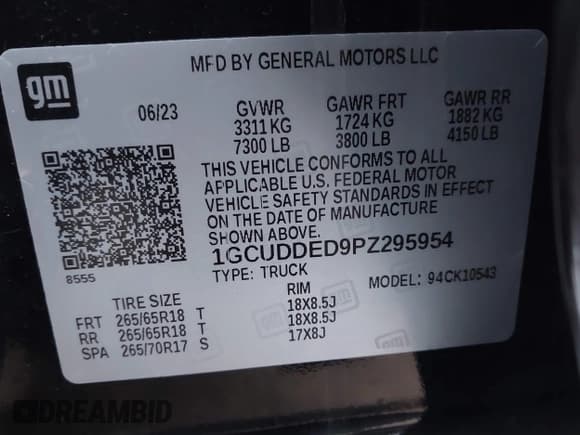 ✅ 2023 Chevrolet Silverado 1500 LT • VIN: 1GCUDDED9PZ295954 • Lot: 41508322. Listed on IAAI with 34,729 mi. Free auction sales archive from the USA and detailed vehicle history report at DreamBid. Image 9.