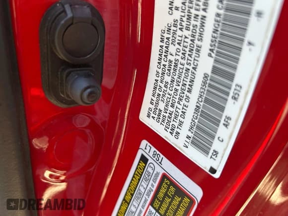 ✅ 2012 Honda Civic EX • VIN: 2HGFG3B87CH535600 • Lot: 92742375. Listed on Copart with 239,334 mi. Free auction sales archive from the USA and detailed vehicle history report at DreamBid. Image 10.