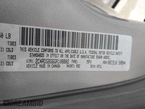 ✅ 2016 Dodge Grand Caravan American Value • VIN: 2C4RDGBG6GR108802 • Lot: 41732721. Wystawiony na IAAI z przebiegiem 90 275 mil. Bezpłatny archiwum sprzedaży aukcyjnych z USA i szczegółowy raport historii pojazdu na DreamBid. Zdjęcie 9.