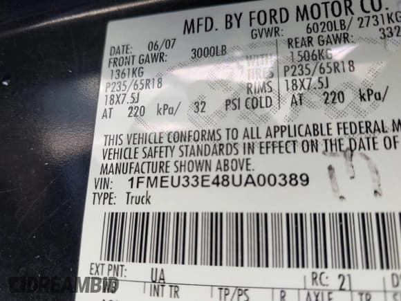 ✅ 2008 Ford Explorer Sport Trac Limited • VIN: 1FMEU33E48UA00389 • Лот: 43013624. Опубликован ранее на IAAI с пробегом 218 798 миль. Бесплатный доступ к архиву аукционных продаж из США и подробный отчёт об истории автомобиля на DreamBid. Изображение 9.