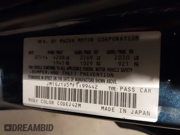 ✅ 2015 Mazda 6 i Touring • VIN: JM1GJ1V53F1199442 • Lot: 42373498. Wystawiony na IAAI z przebiegiem 180 093 mil. Bezpłatny archiwum sprzedaży aukcyjnych z USA i szczegółowy raport historii pojazdu na DreamBid. Zdjęcie 9.