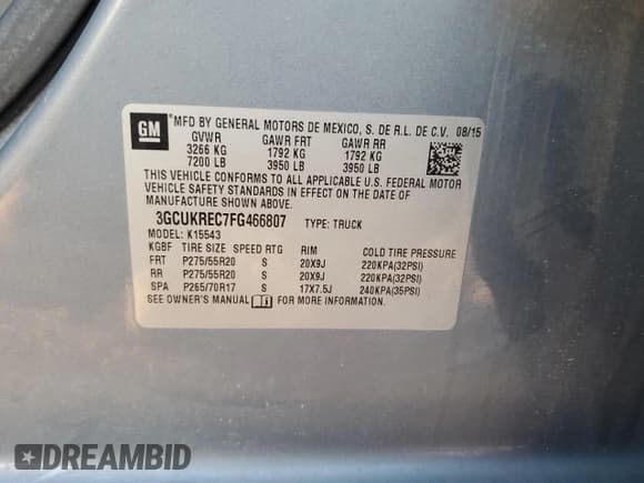 ✅ 2015 Chevrolet Silverado 1500 LT • VIN: 3GCUKREC7FG466807 • Лот: 79214884. Опубликован ранее на Copart с пробегом 141 289 миль. Бесплатный доступ к архиву аукционных продаж из США и подробный отчёт об истории автомобиля на DreamBid. Изображение 12.