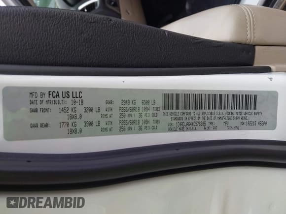 ✅ 2019 Dodge Durango SXT Plus • VIN: 1C4RDJAG4KC576205 • Lot: 42729702. Wystawiony na IAAI z przebiegiem 92 919 mil. Bezpłatny archiwum sprzedaży aukcyjnych z USA i szczegółowy raport historii pojazdu na DreamBid. Zdjęcie 9.