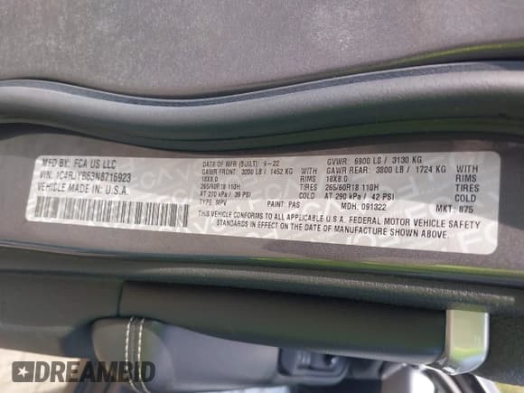 ✅ 2022 Jeep Grand Cherokee • VIN: 1C4RJYB63N8716923 • Lot: 43289093. Listed on IAAI with 74,245 mi. Free auction sales archive from the USA and detailed vehicle history report at DreamBid. Image 9.