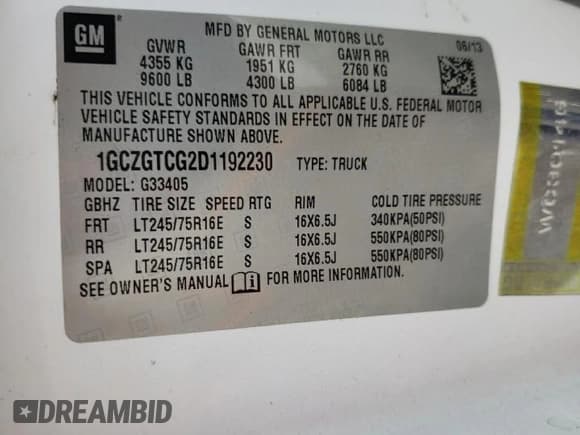 ✅ 2013 Chevrolet Express Cargo • VIN: 1GCZGTCG2D1192230 • Lot: 73691204. Wystawiony na Copart z przebiegiem 170 078 mil. Bezpłatny archiwum sprzedaży aukcyjnych z USA i szczegółowy raport historii pojazdu na DreamBid. Zdjęcie 13.