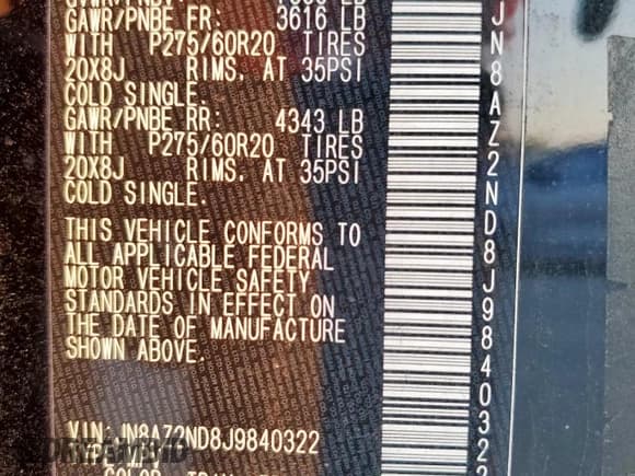 ✅ 2018 Infiniti QX80 • VIN: JN8AZ2ND8J9840322 • Lot: 80867225. Listed on Copart with 154,219 mi. Free auction sales archive from the USA and detailed vehicle history report at DreamBid. Image 13.