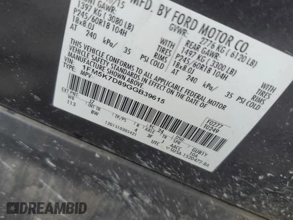 ✅ 2016 Ford Explorer XLT • VIN: 1FM5K7D89GGB39615 • Lot: 81831595. Listed on Copart with 169,882 mi. Free auction sales archive from the USA and detailed vehicle history report at DreamBid. Image 13.