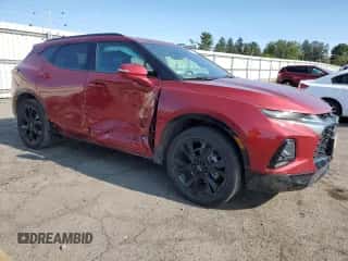 2022 Chevrolet Blazer RS with VIN 3GNKBKRS3NS113113, listed as a Copart auction lot 69776294 with 25,519 mi miles and Salvage title. Bid and sale history available at DreamBid. Image 4.