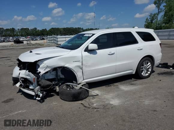 2022 Dodge Durango R/T with VIN 1C4SDHCT4NC224315, listed as a Copart auction lot 55378405 with 50,779 mi miles and Salvage title. Bid and sale history available at DreamBid. Image 1.